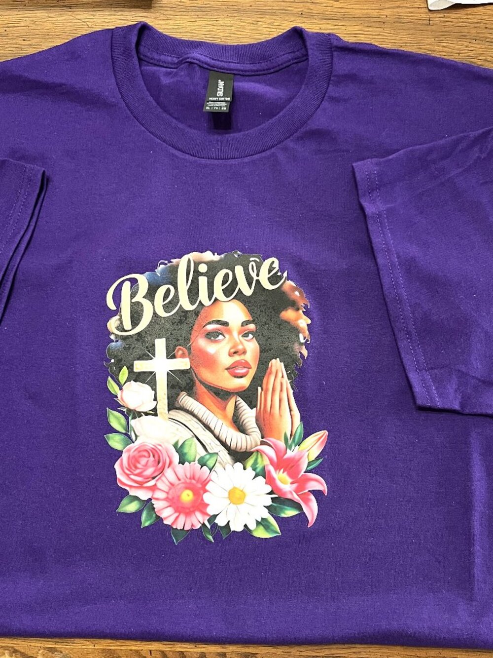 Believe Women T-shirt Purple size XL Inspirational